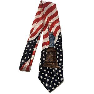 Patriotic Americana Statue of Liberty Men's Necktie 58" long